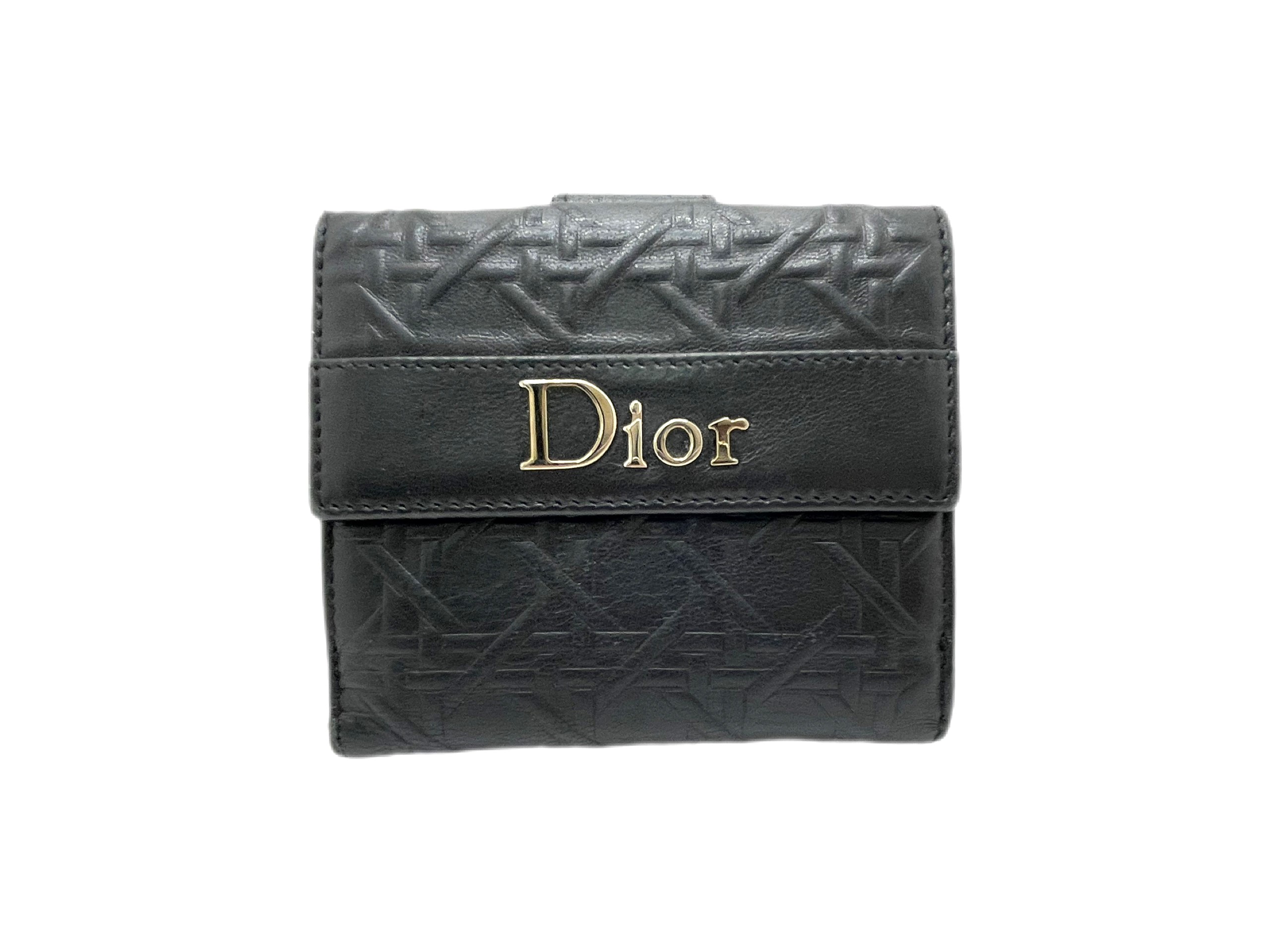 Diorレザー二つ折り財布