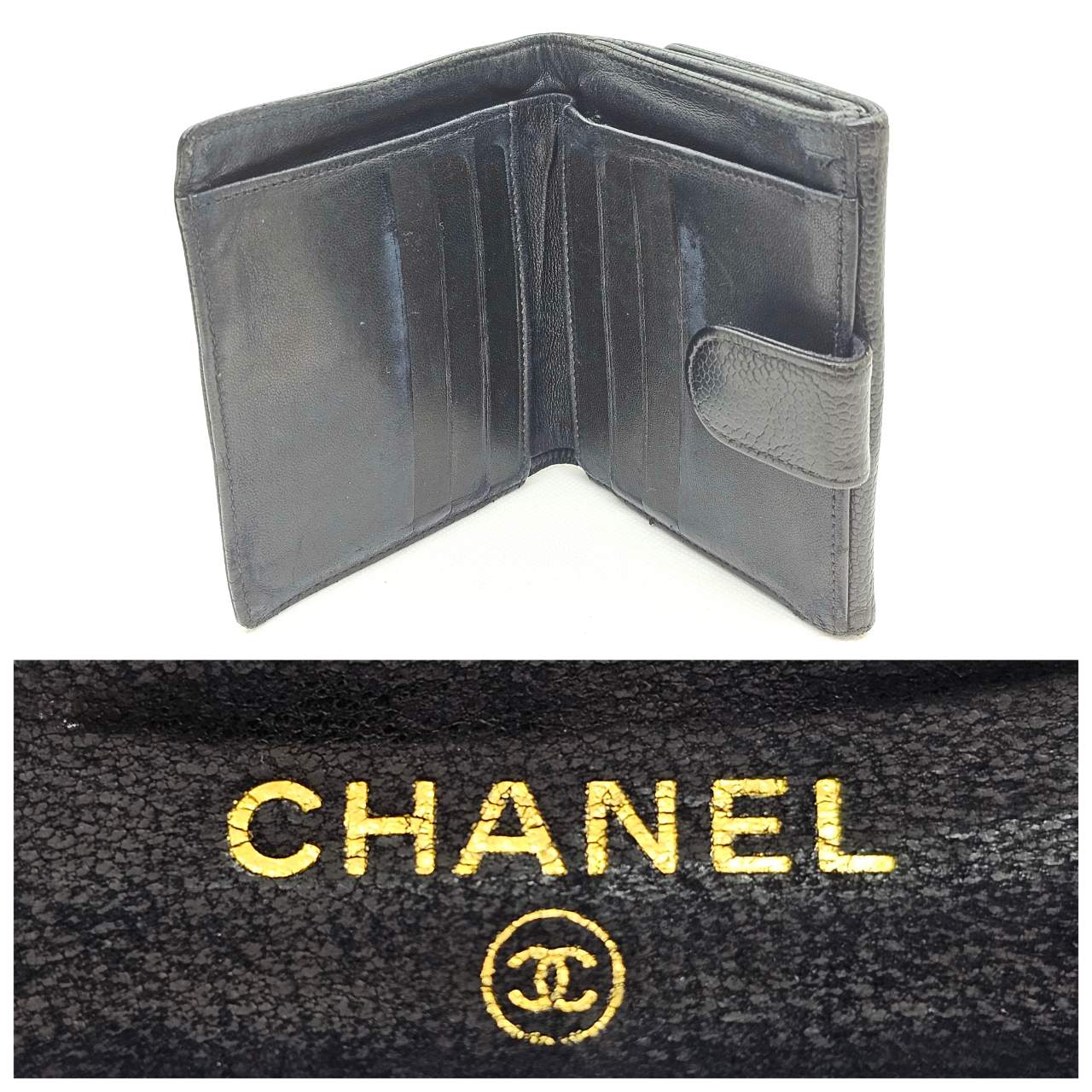 CHANEL ココマーク キャビアスキン 二つ折り財布