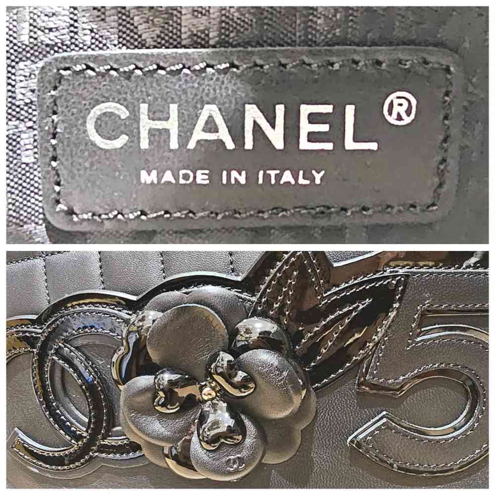 CHANEL カメリアNO.5ラムスキントートバッグ