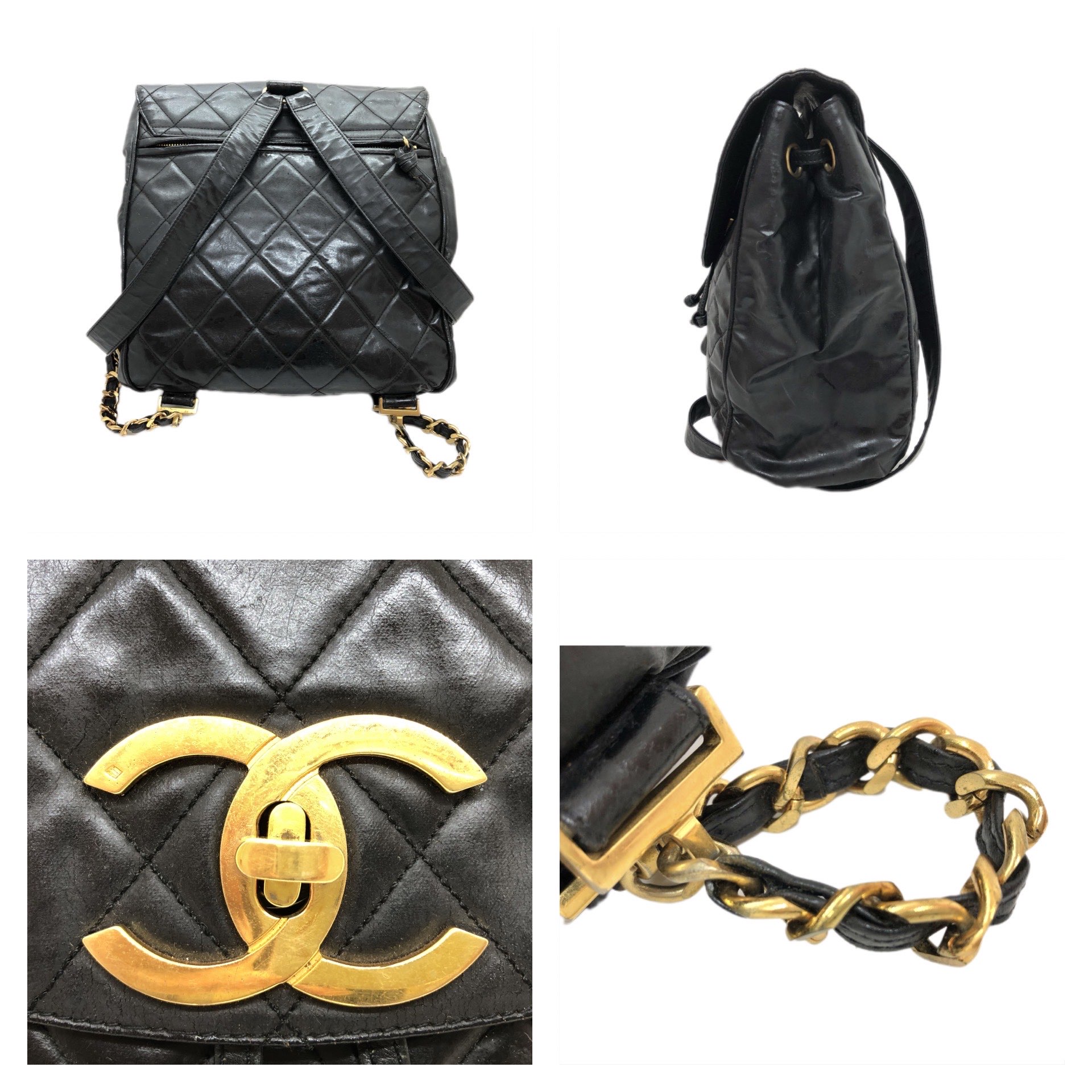 CHANEL レザーチェーンバックパック➁