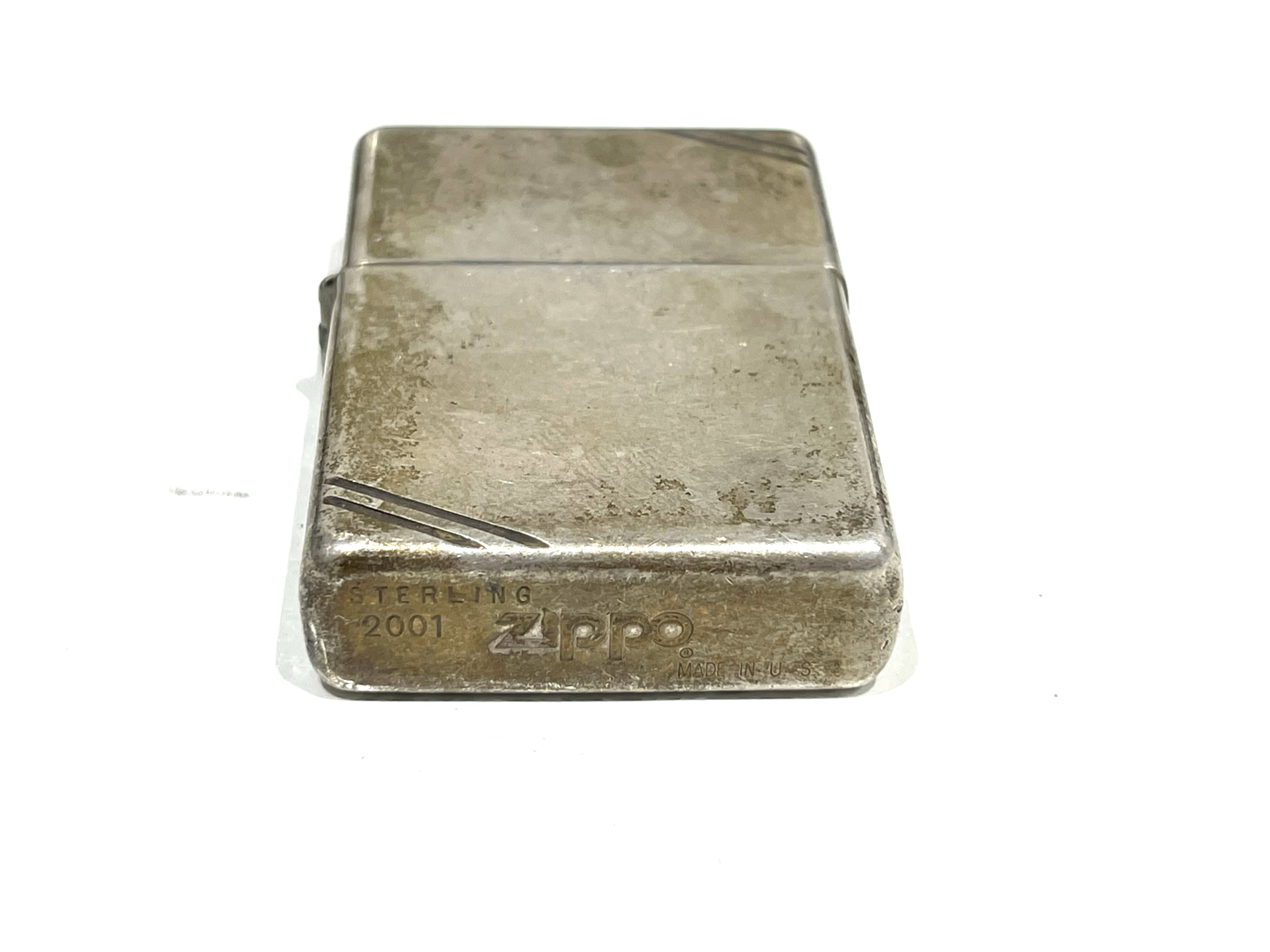 Zippo STERLING　スターリング　シルバー　ダイアゴナル・ライン　2001年