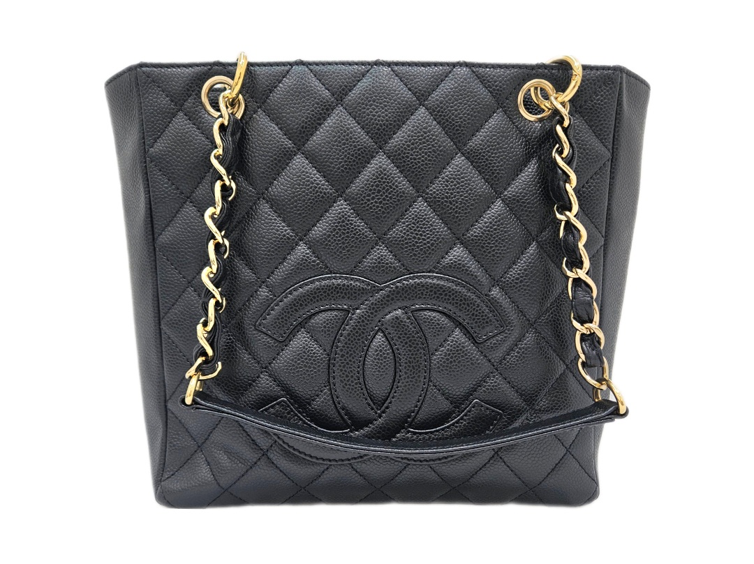 CHANELキャビアスキン チェーンショルダーバッグ