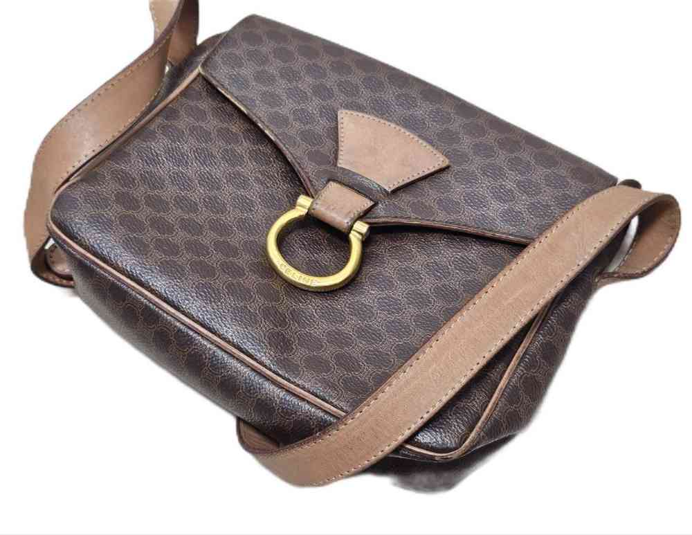 CELINE マカダム柄 ショルダーバッグ
