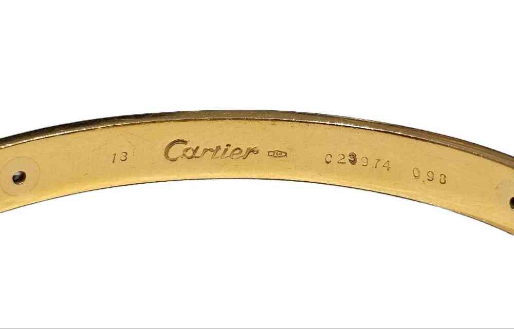 Cartier ラブブレス フルダイヤモデル 刻印