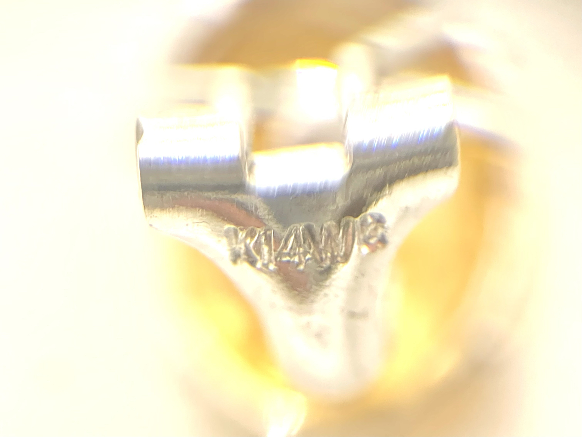 K14WG 14金ホワイトゴールド オレンジ石付きイアリング