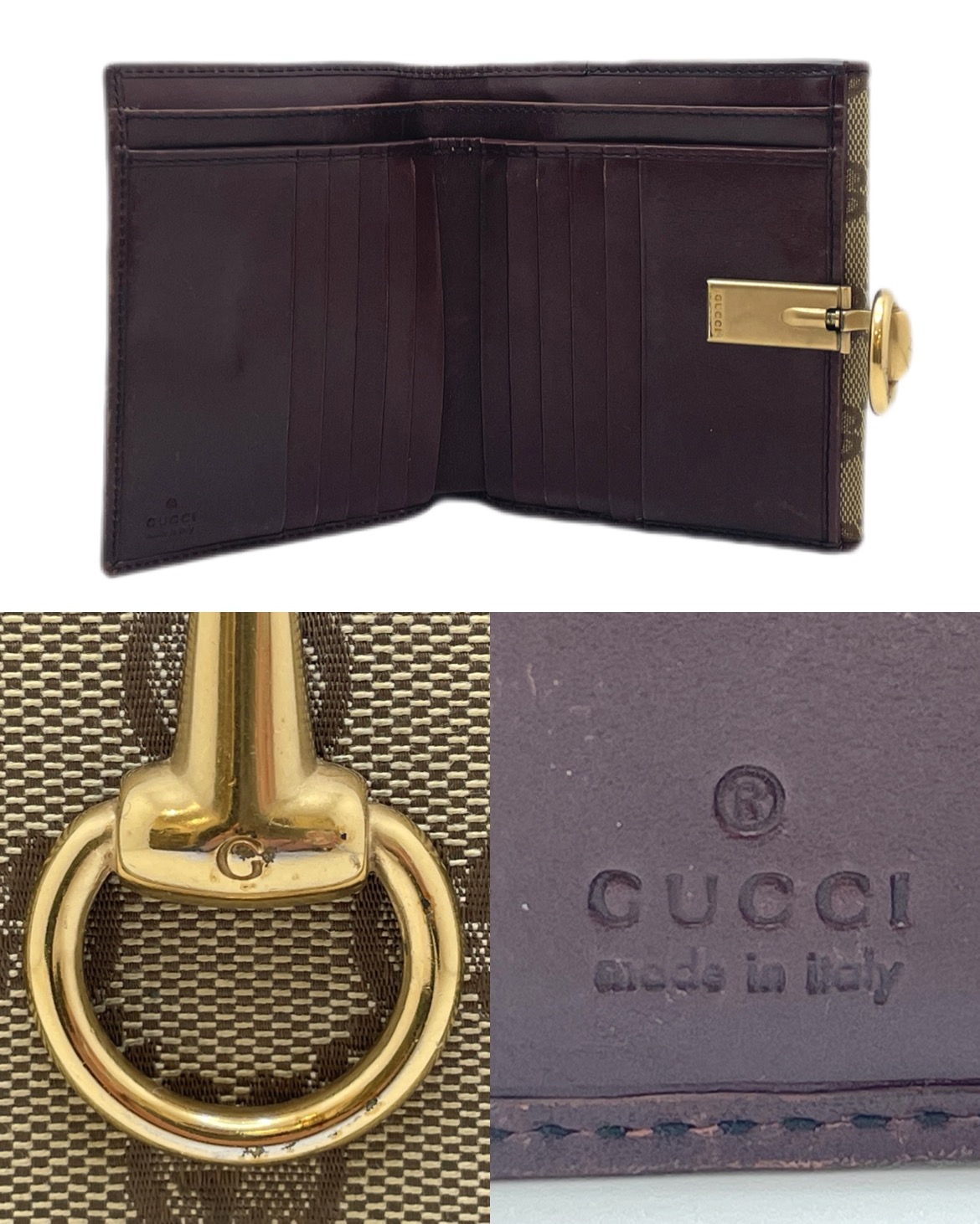 GUCCI GGキャンバス ホースビット二つ折り財布/101603