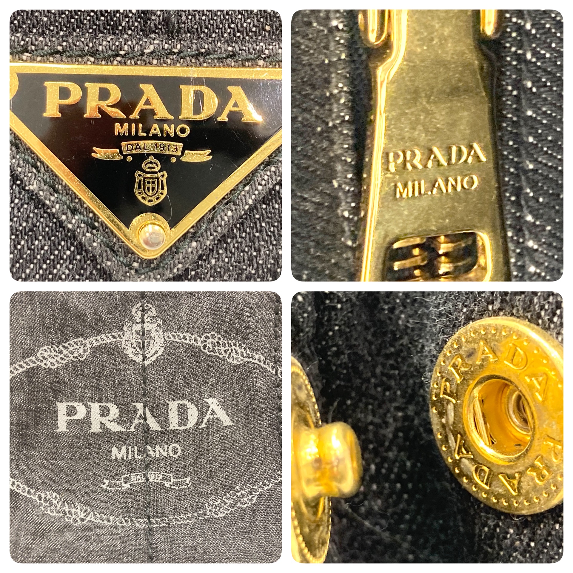 PRADA プラダ カナパ デニム 2WAYハンドバッグ/1BG439 204