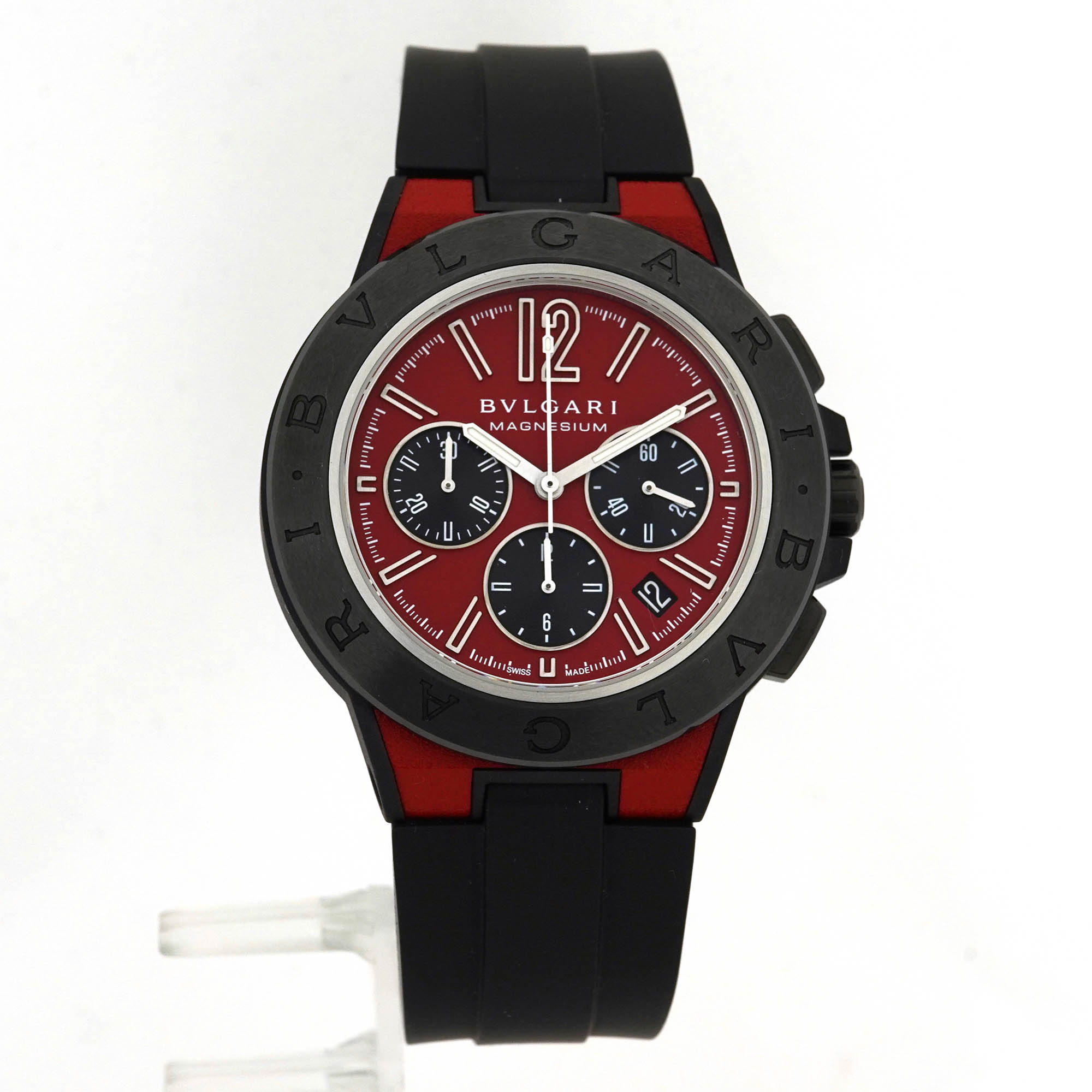 BVLGARI ブルガリ DIAGONO ディアゴノ クロノグラフ 自動巻き レッド文字盤　102308