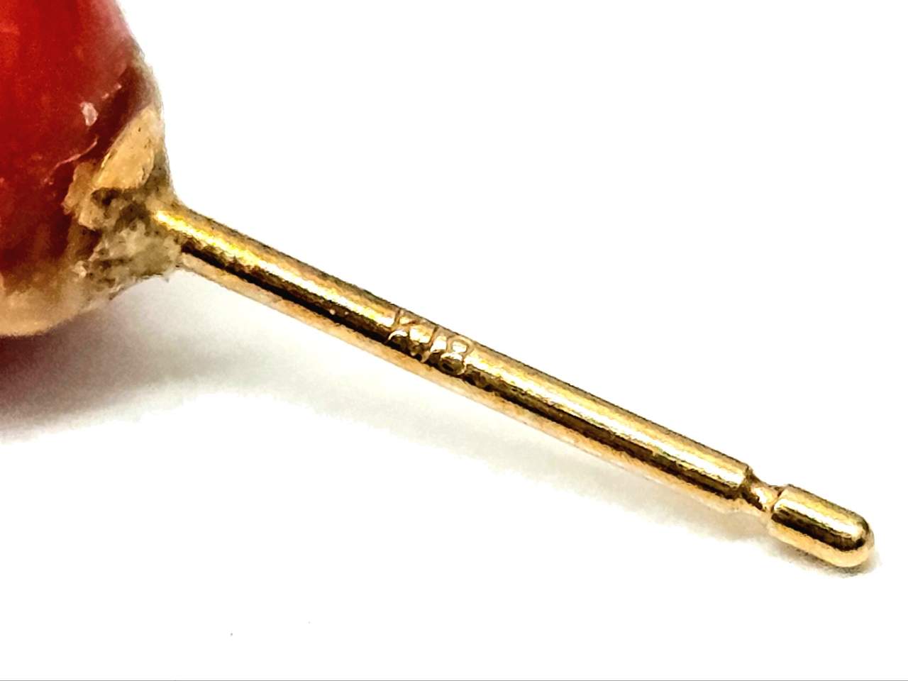 K18 ピアス 刻印