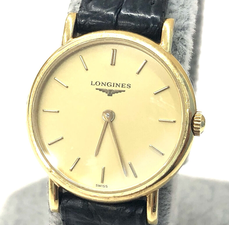 18K 750 LONGINES ロンジン L7 489 6  ラウンドフェイス 金無垢腕時計 レディース QZ 27655171