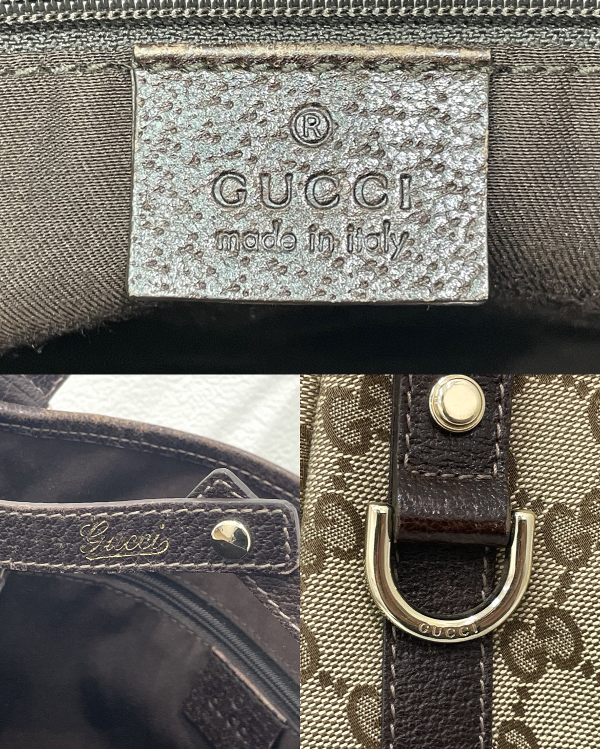 GUCCI GGキャンバス キャンバス×レザー ワンショルダーバッグ 130736