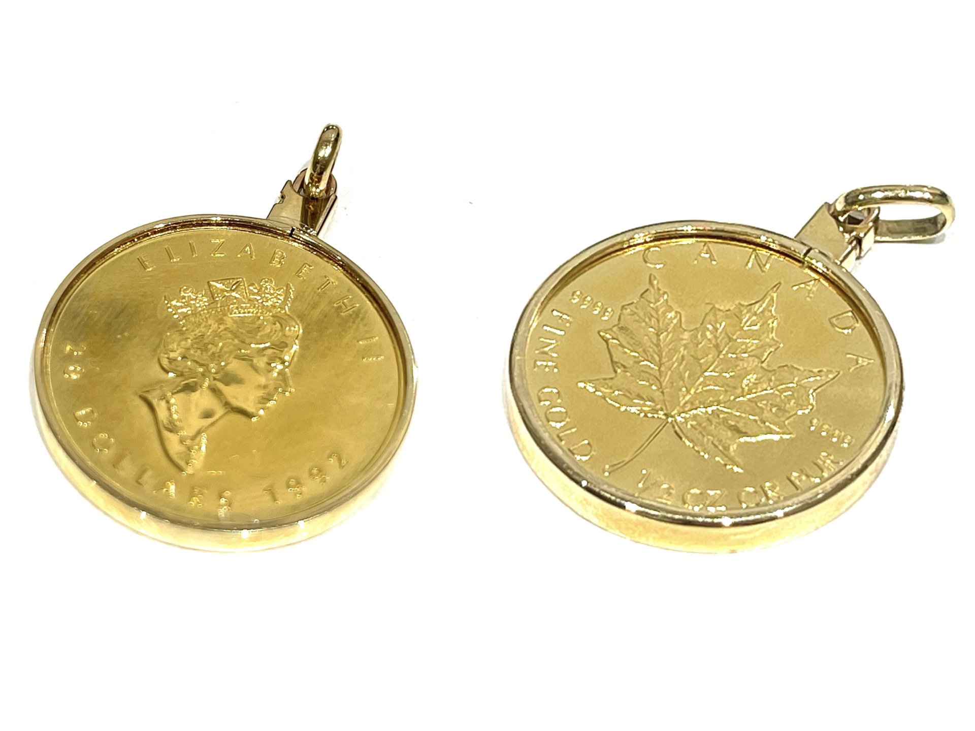 999.9 メイプルリーフ金貨 1/2oz ペンダントトップ