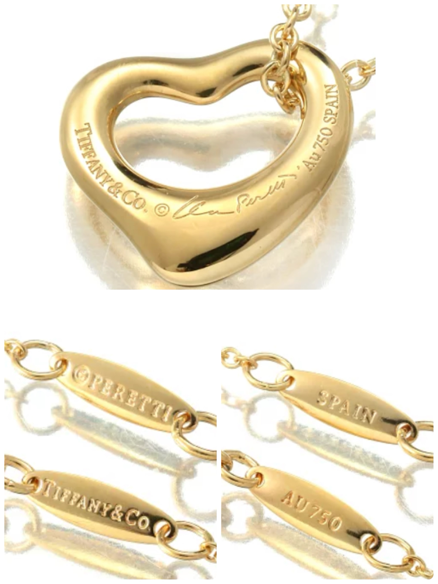 750 TIFFANY&Co. ティファニー エルサ・ペレッティ オープン ハート ペンダント