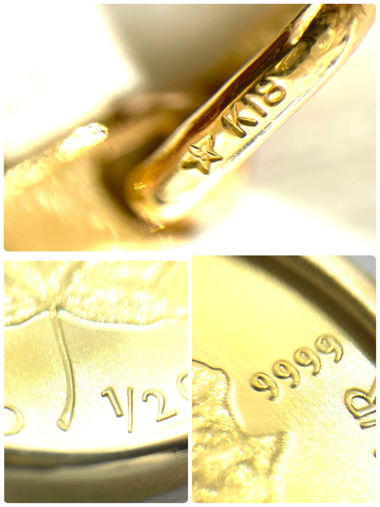 999.9 メイプルリーフ金貨 1/2oz ペンダントトップ
