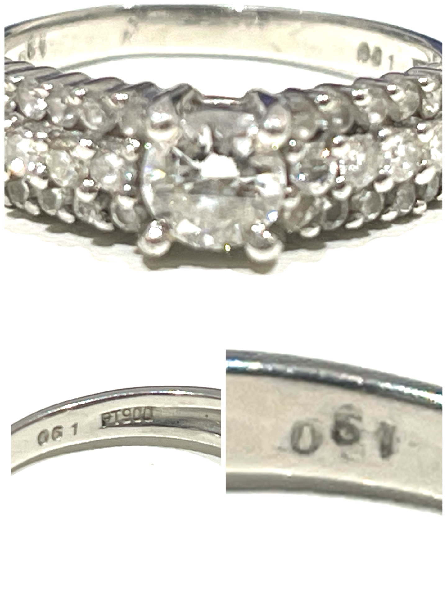 Pt900 ダイヤモンド付きリング 0.61ct 0.51ct