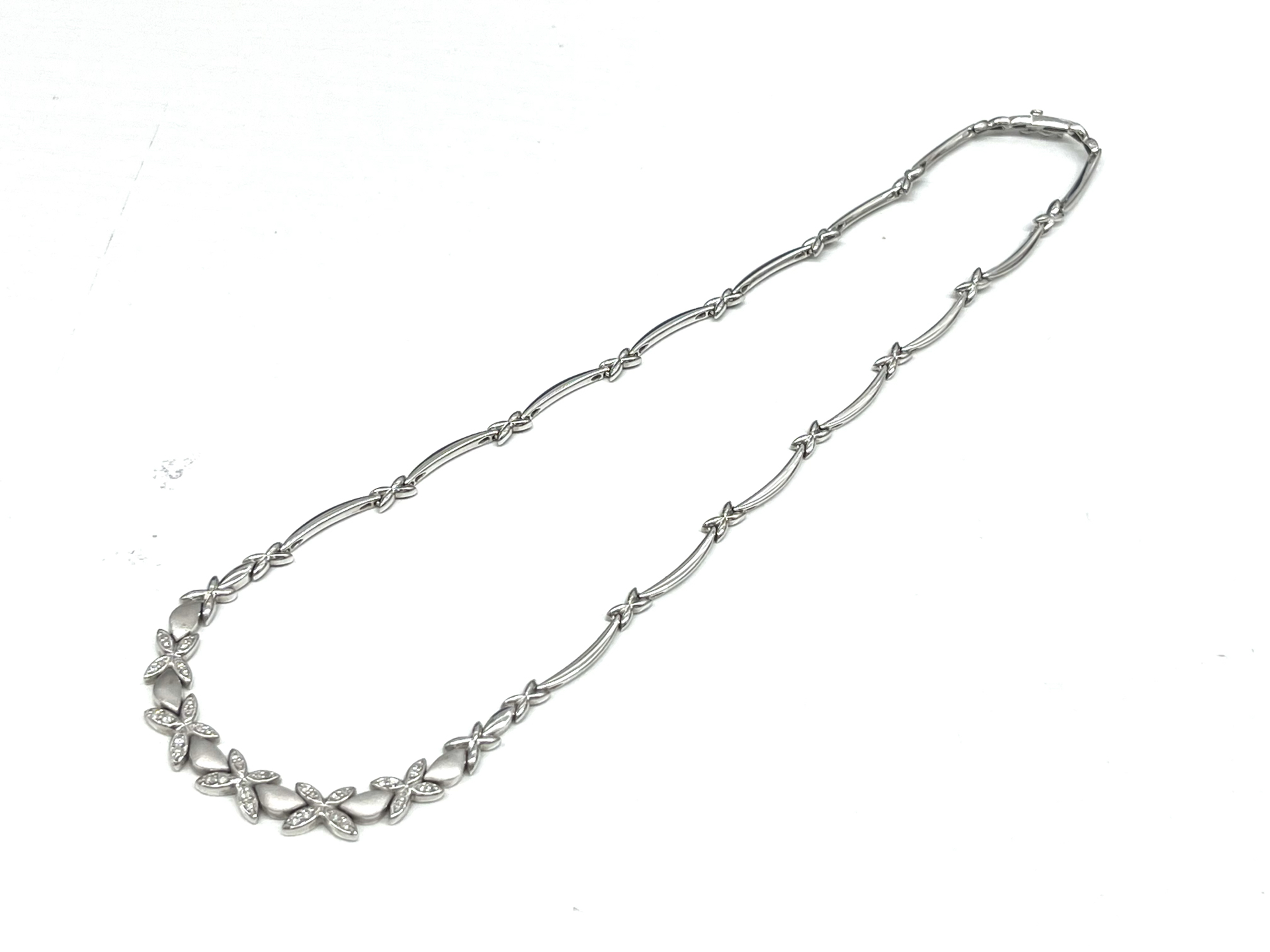 K14WG ダイヤモンド付きネックレス D:0.43ct