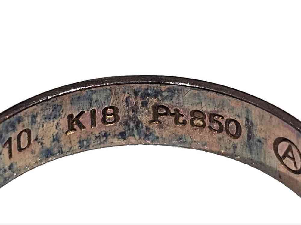 K18/Pt850 コンビリング 刻印