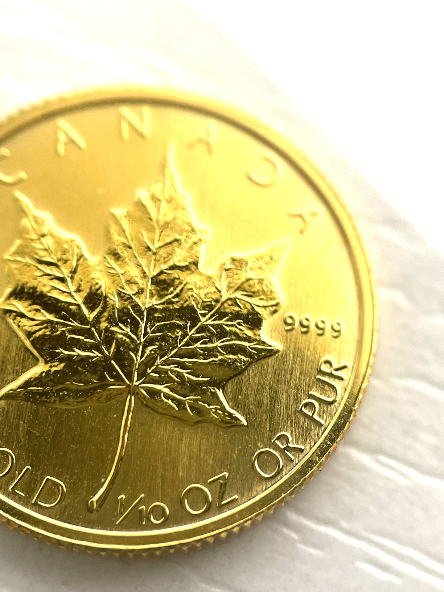 999.9 純金 カナダ メイプルリーフ金貨 1/10oz