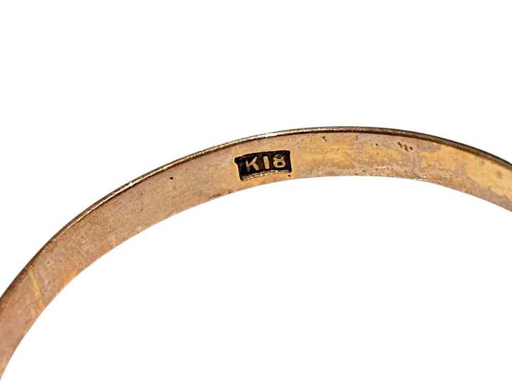 K18 石が取れてしまったリング 刻印