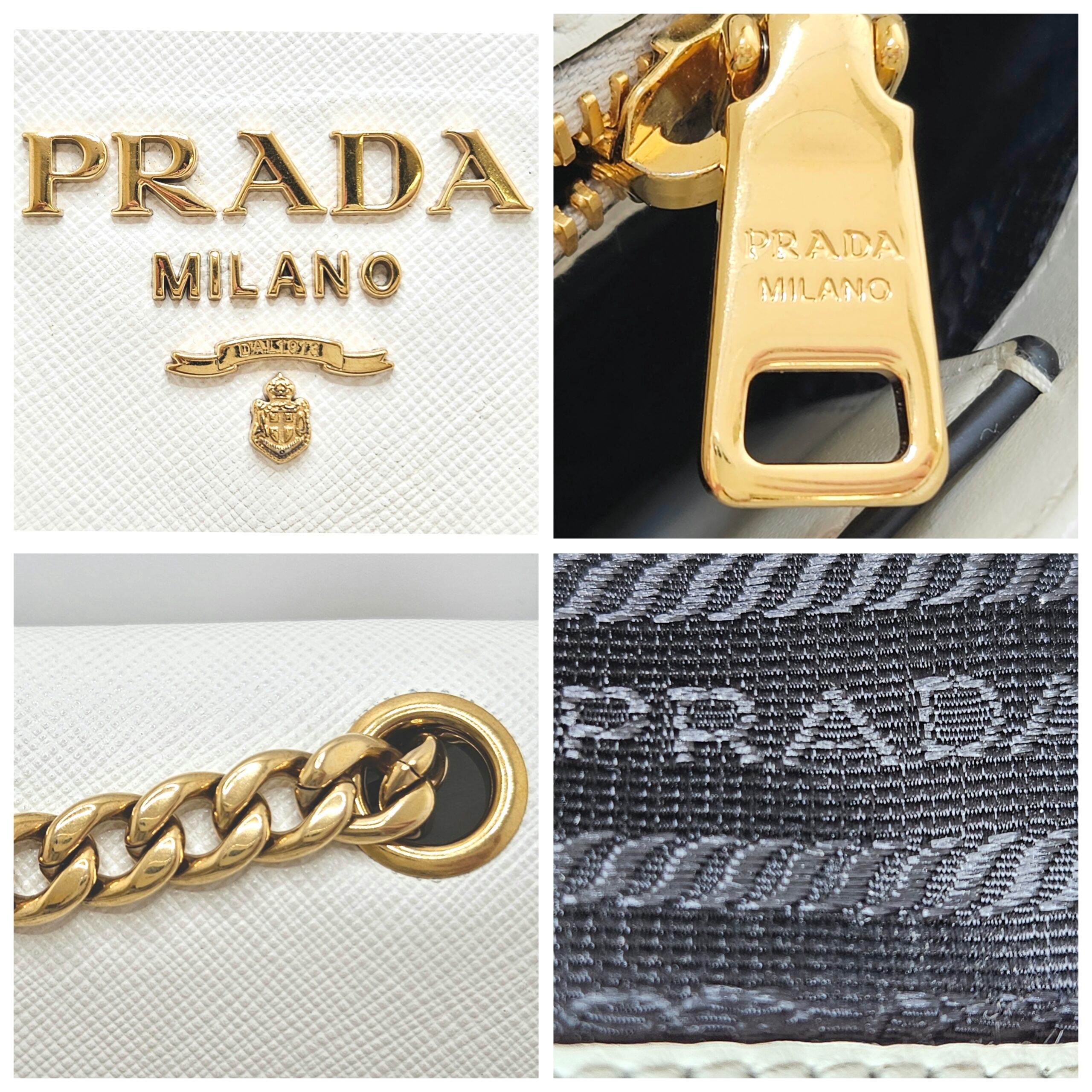 PRADA サフィアーノ レザーチェーンショルダー/1BD193