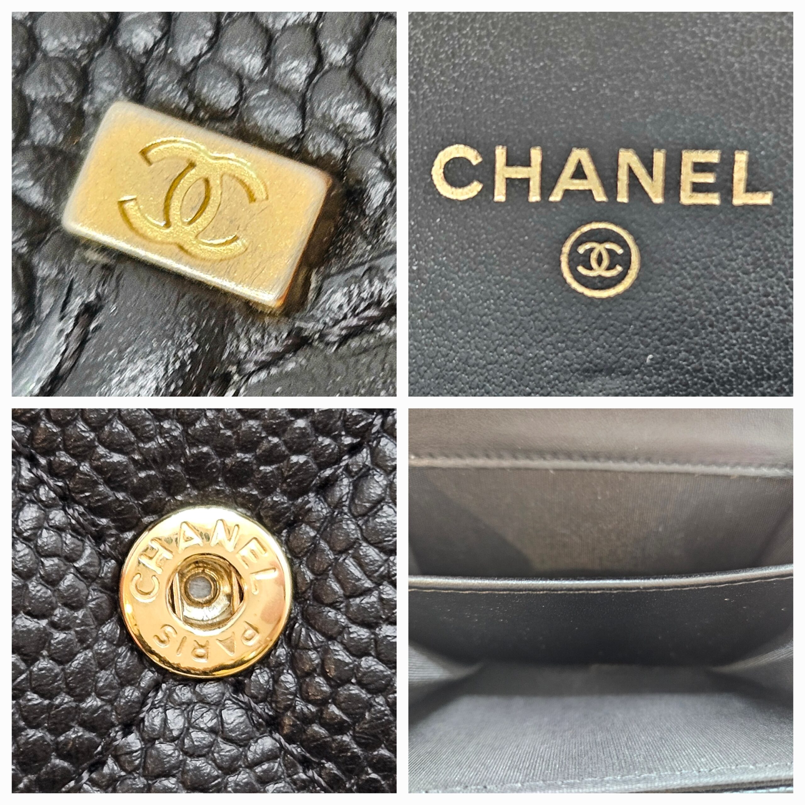 CHANEL CCフィリグリー キャビアスキン カードケース