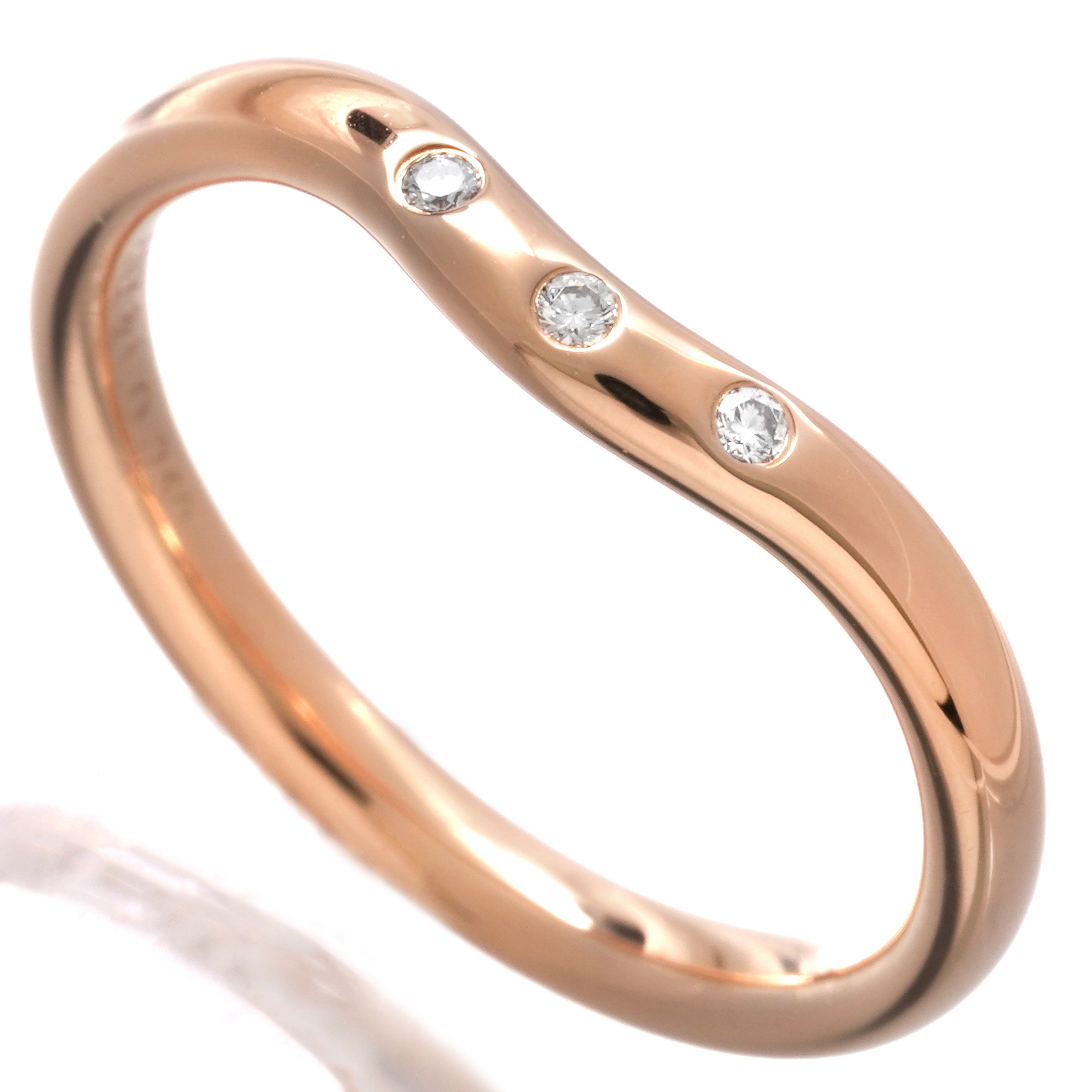 Tiffany＆Co. ティファニー 750 エルサ・ペレッティ バンドリング ダイヤモンド付きリング 7号