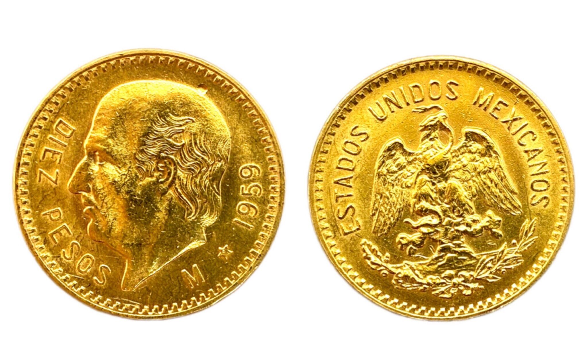 メキシコ10ペソ　1959年　金貨　21.6金