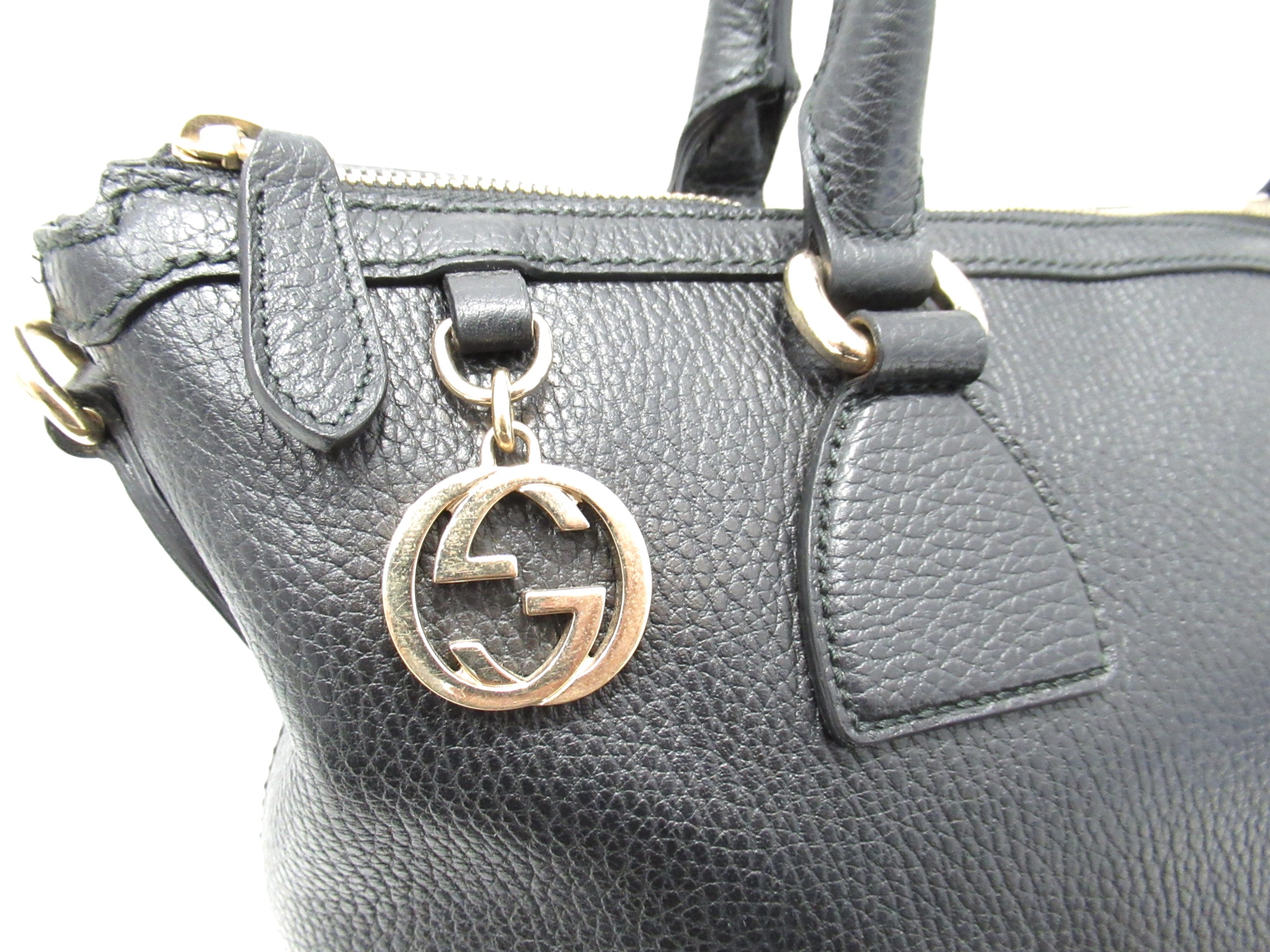 GUCCI インターロッキングGレザー2wayハンドバッグ