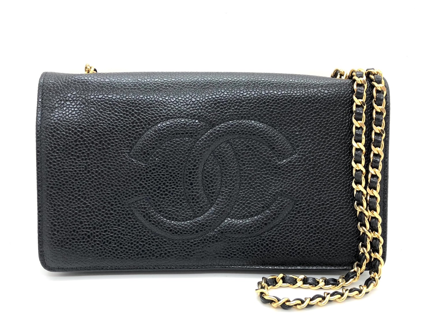 CHANEL/シャネル キャビアスキン チェーンウォレット