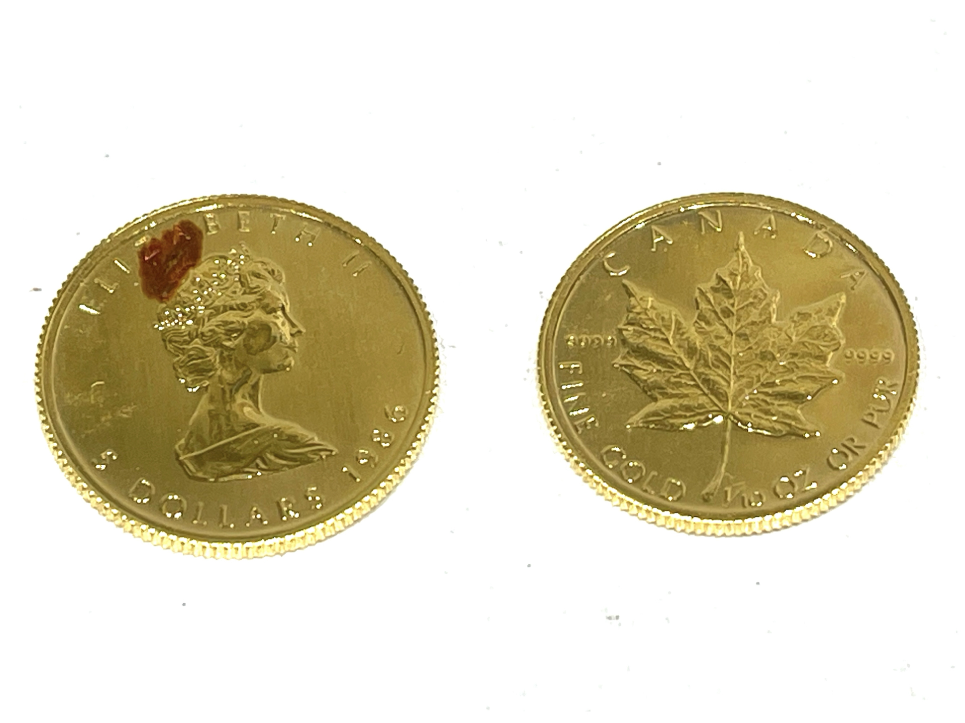 999.9 純金 カナダ メイプルリーフ金貨 1/10oz