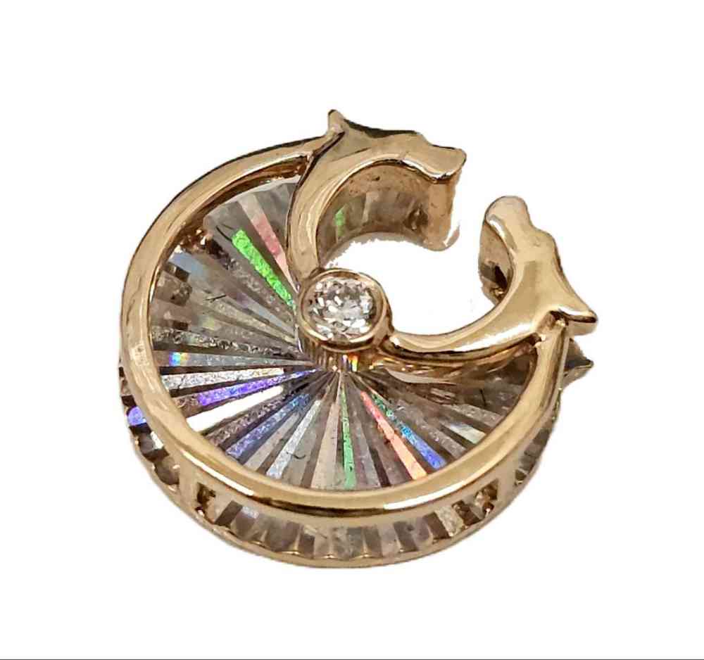 K18 レインボーカット ペンダントトップ