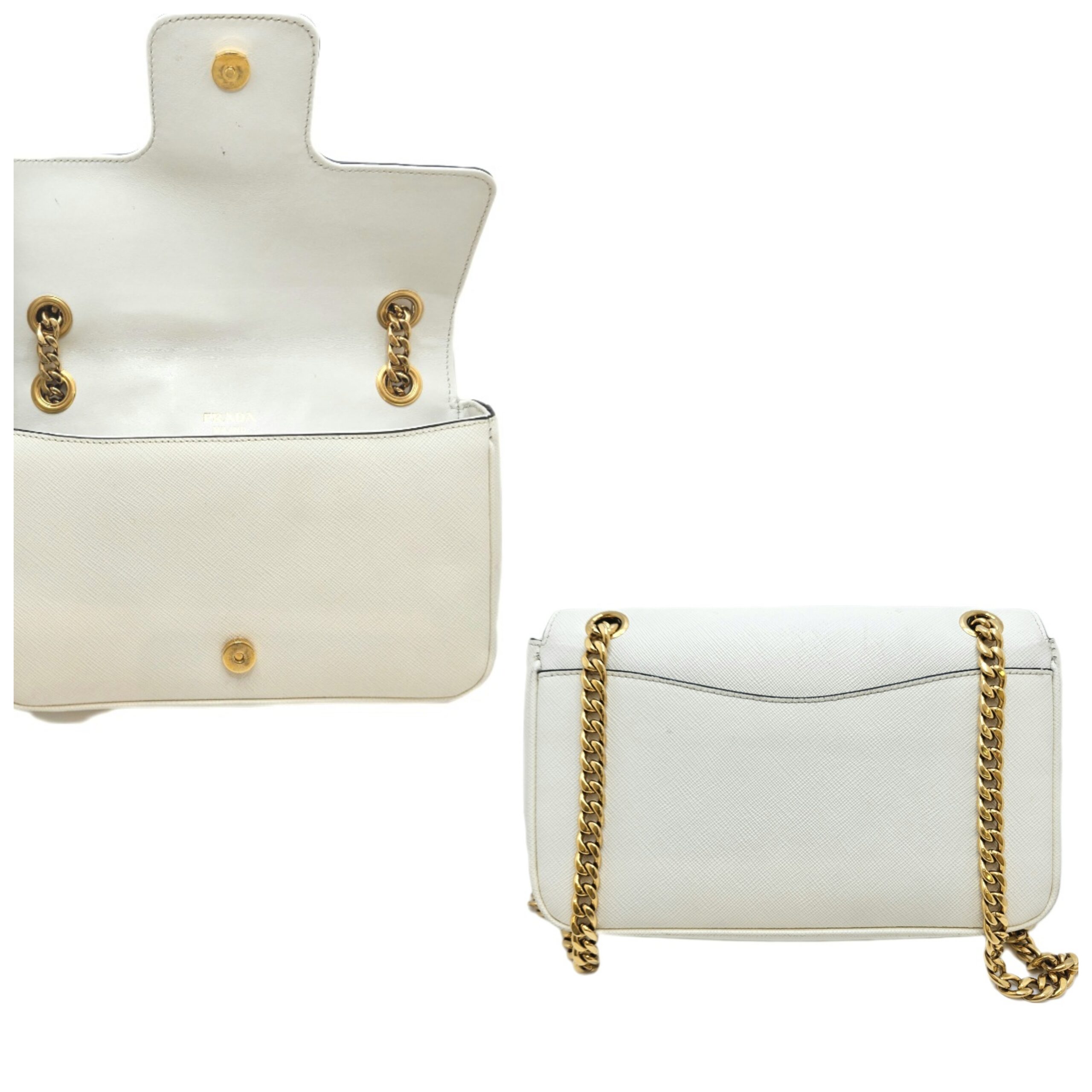 PRADA サフィアーノ レザーチェーンショルダー/1BD193