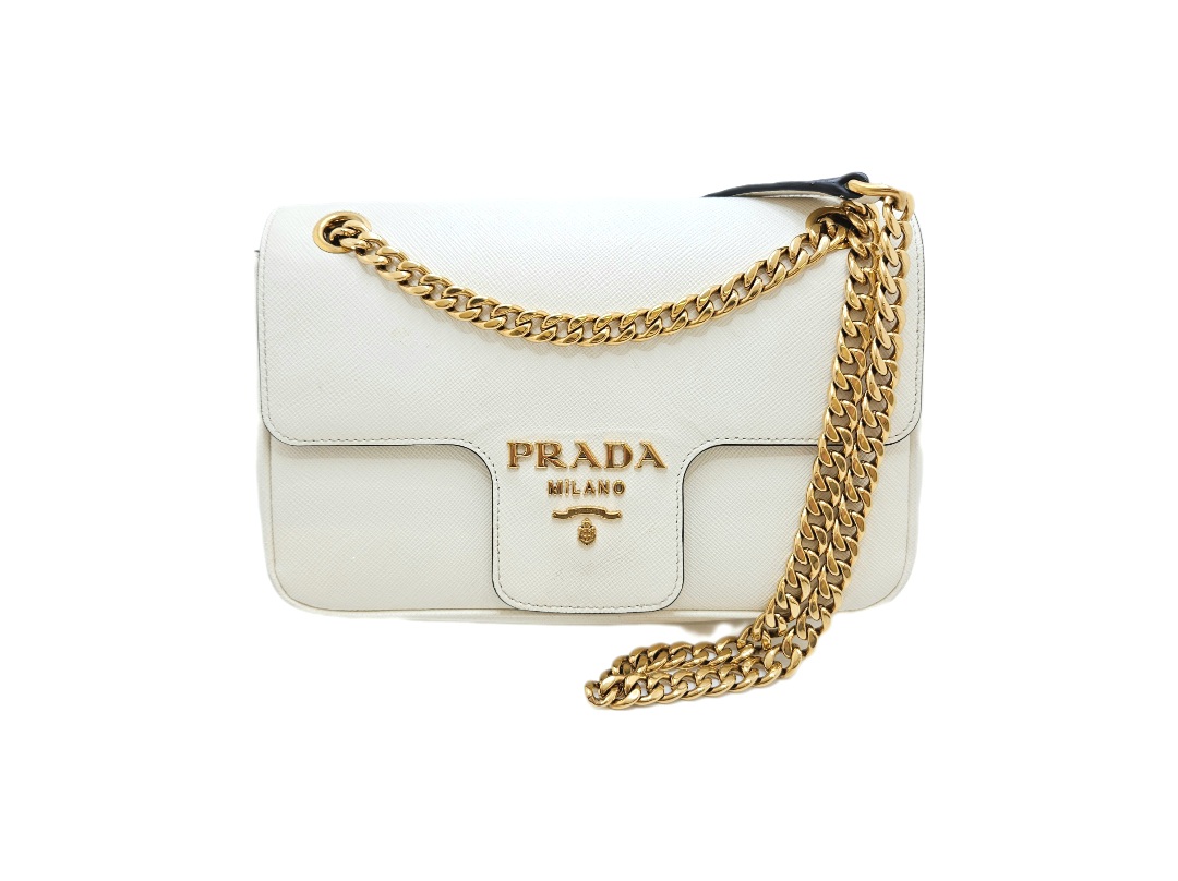 PRADA サフィアーノ レザーチェーンショルダー/1BD193
