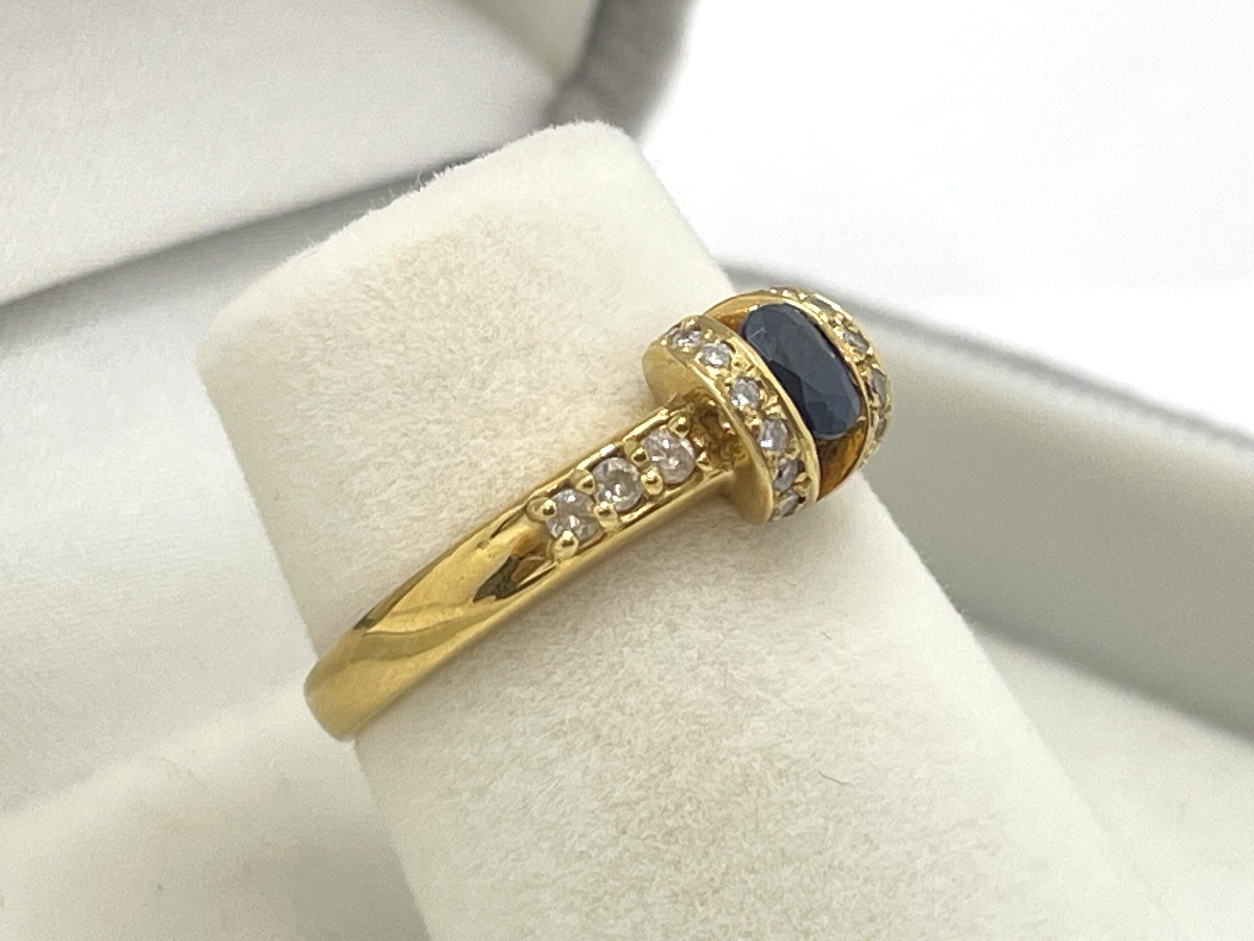 K18サファイアリング