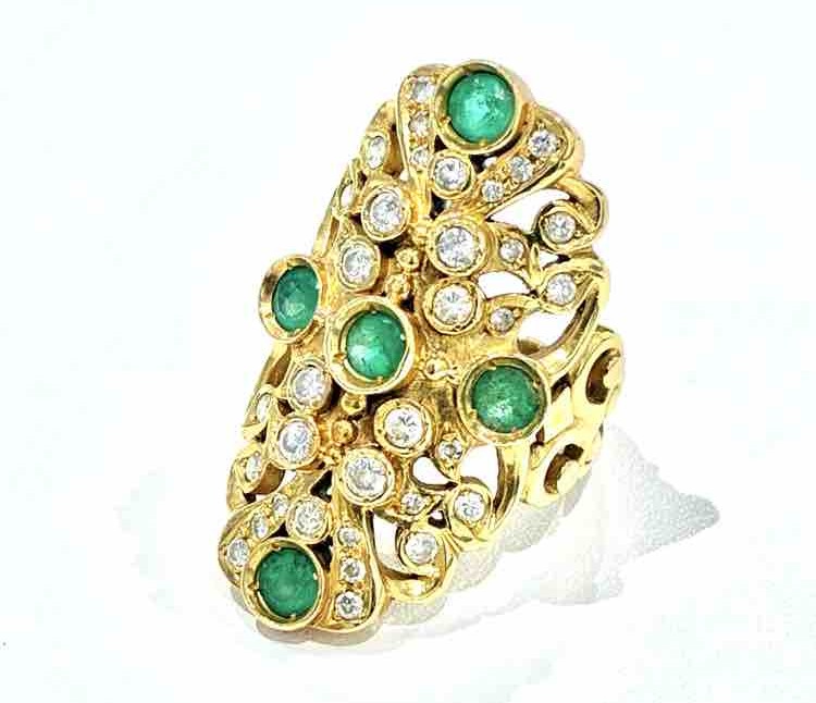 K18エメラルド&ダイヤモンド リング 清水町買取 リサイクルショップ