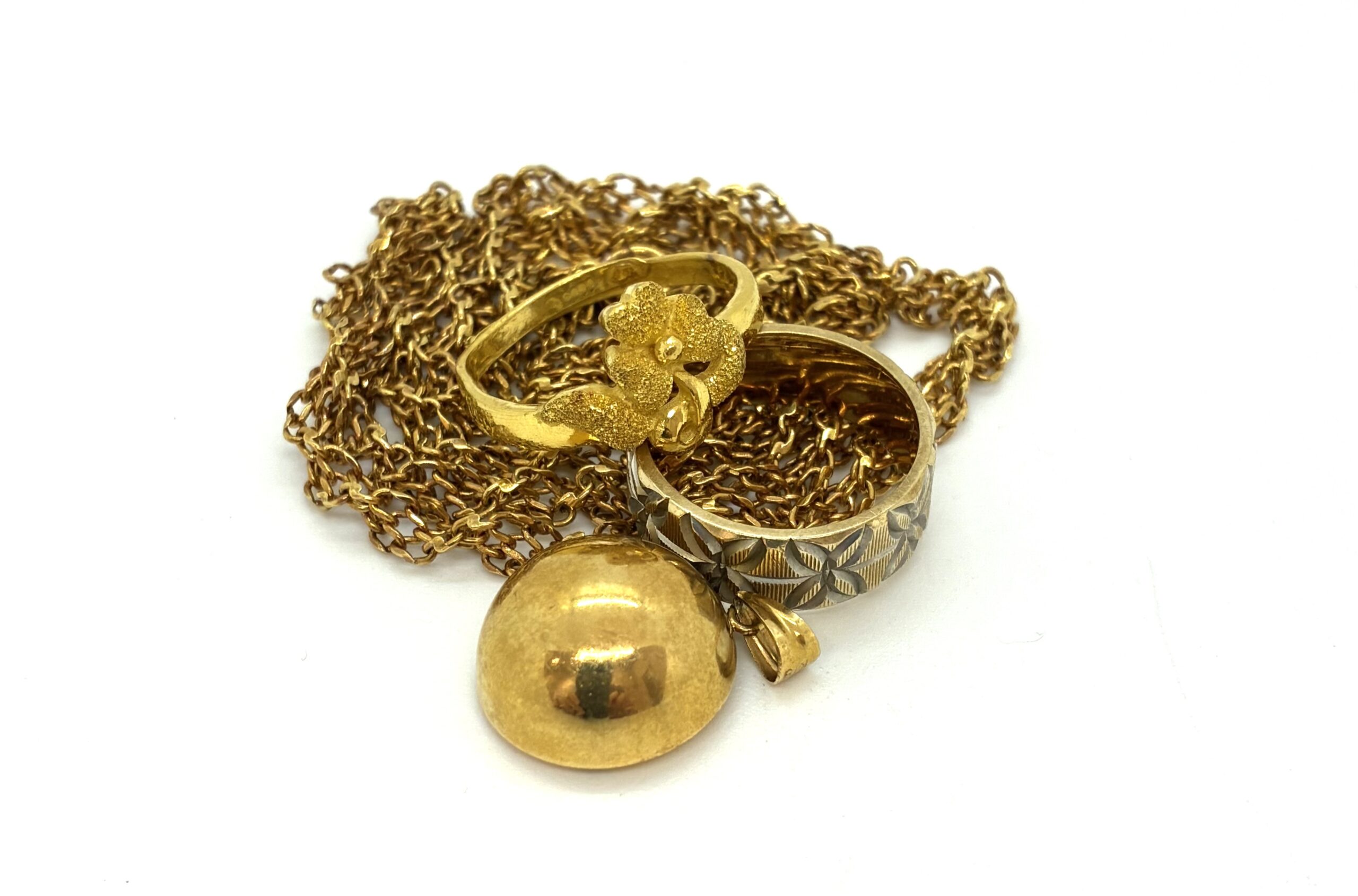 金のネックレス、リング