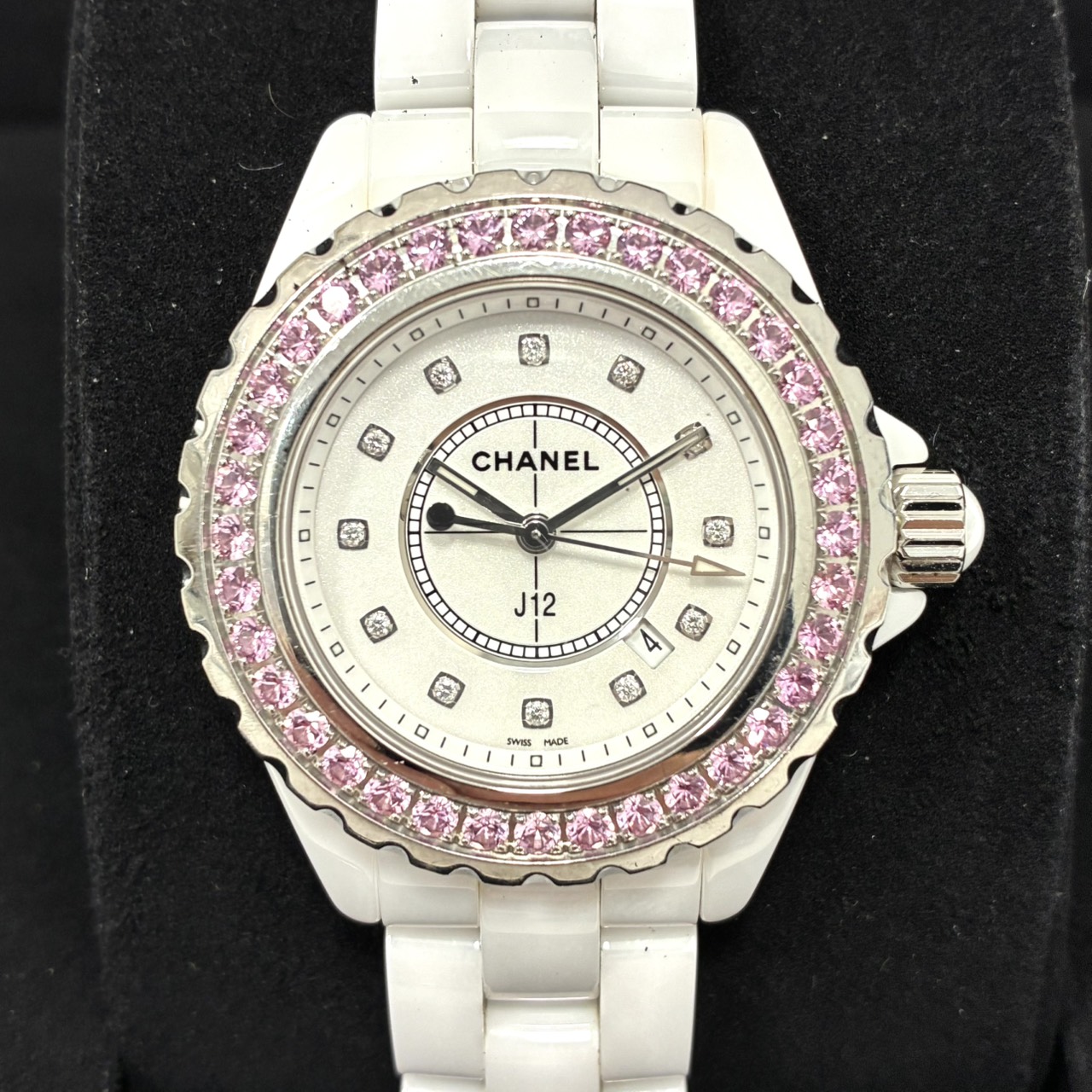 CHANEL/シャネル J12 ピンクサファイアベゼル 12Pダイヤ文字盤 H2010