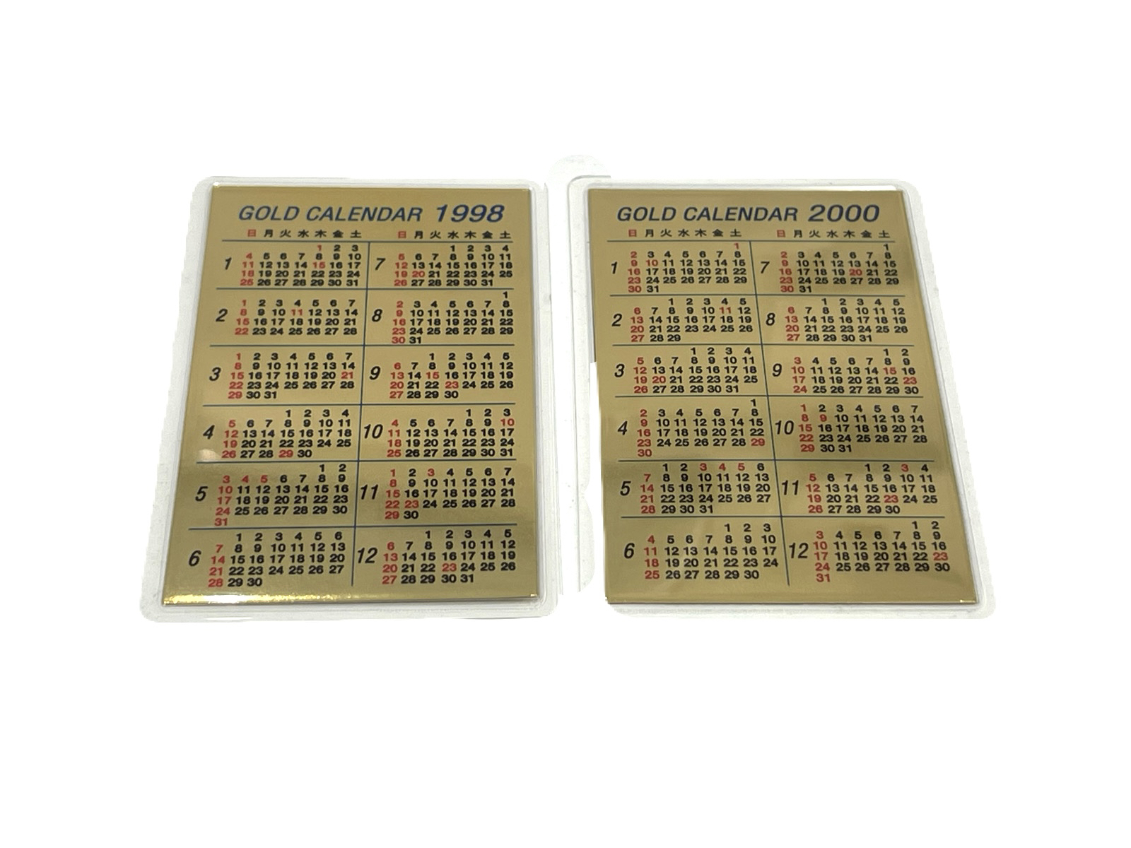 999.9　MITSUBISHI MATERIALS　三菱マテリアル　純金カレンダー　0.5g×2枚