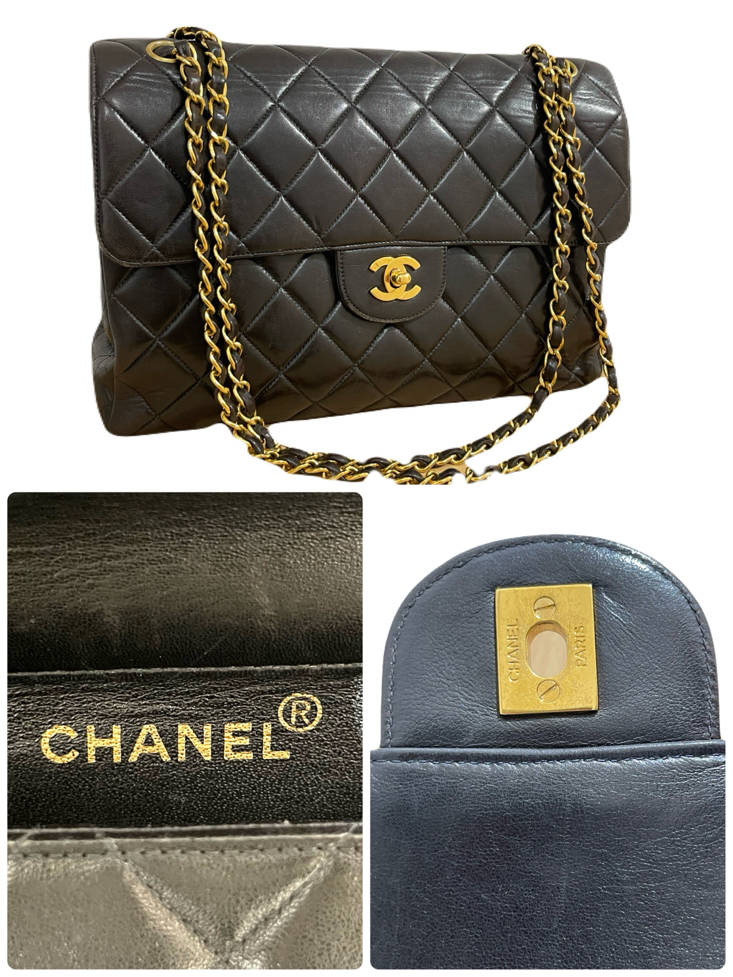 CHANEL マトラッセ ラムスキン シングルフラップ ダブルフェイス ゴールド金具　4086160 