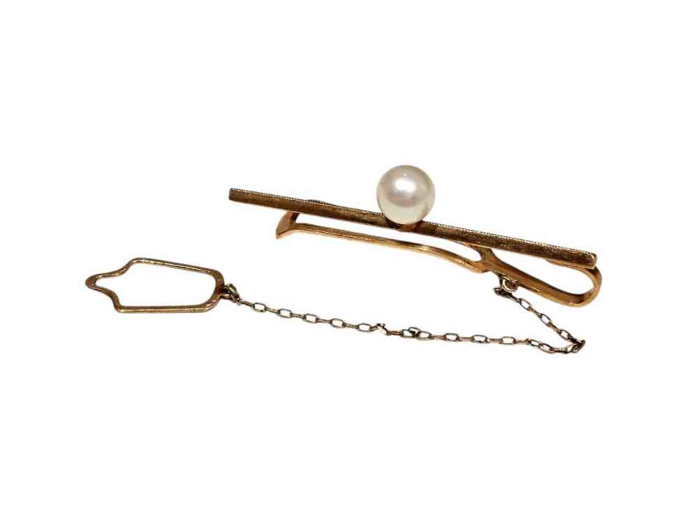 K18 パール付きネクタイピン