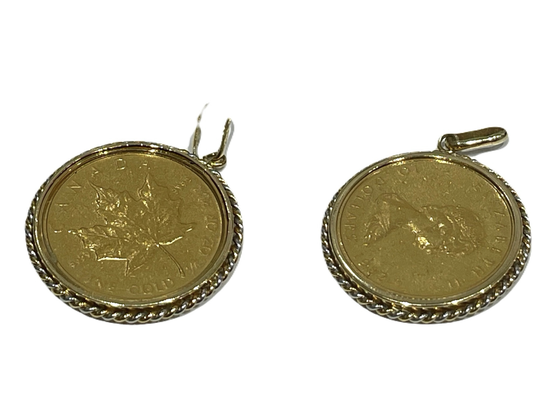 K24 メイプルリーフ金貨 1/4oz　枠：K18 Pt