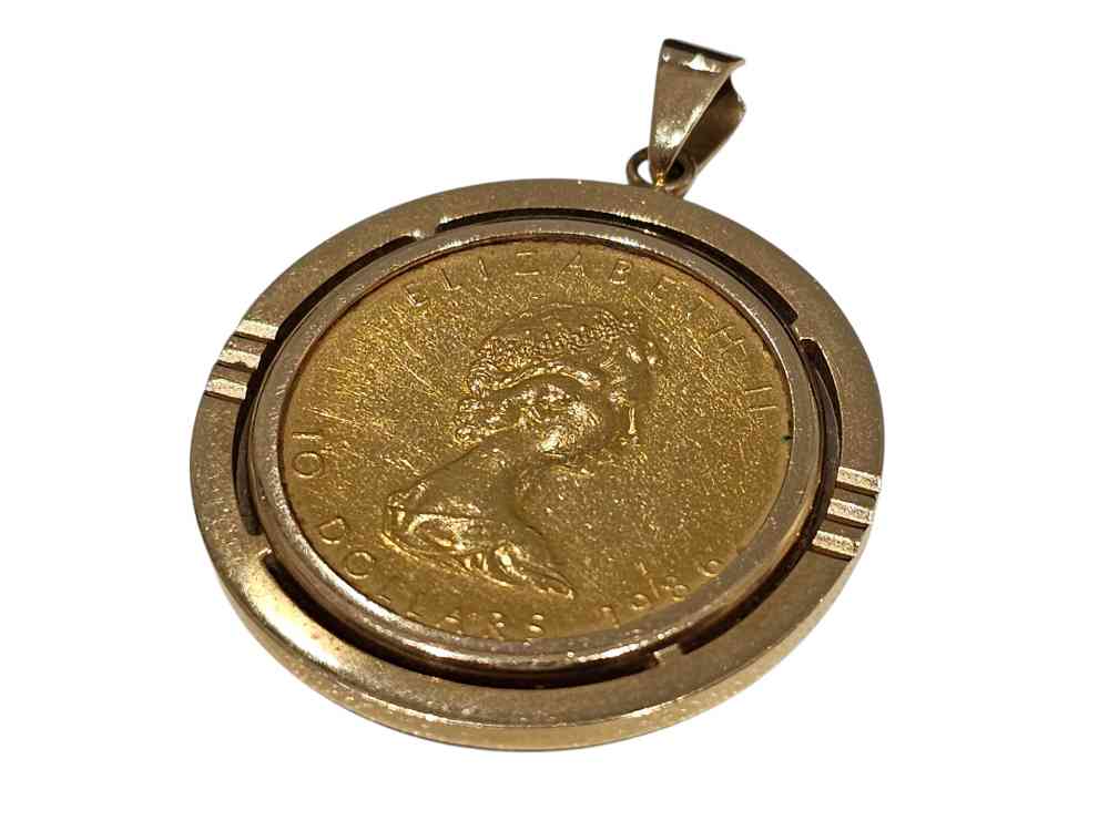 GINZA TANAKA メイプルリーフ金貨1/4OZ付きペンダントトップ