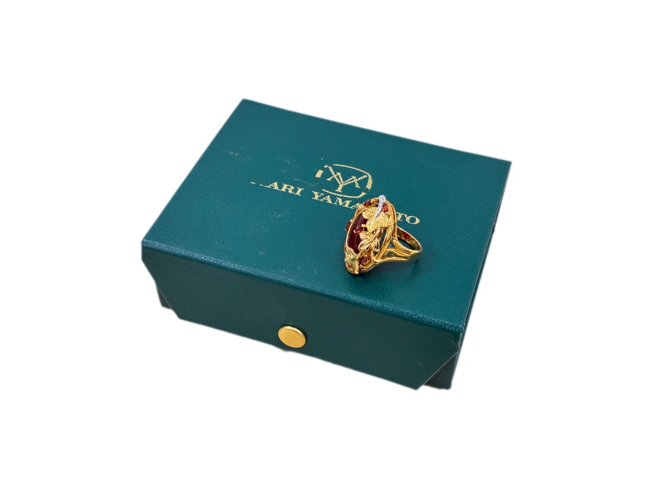 山本真理 K18 カルセドニー付リング