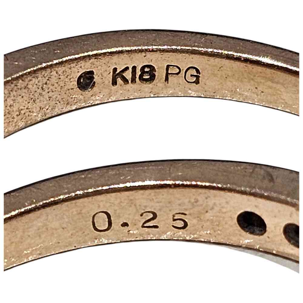 K18PG ハーフエタニティリング 刻印