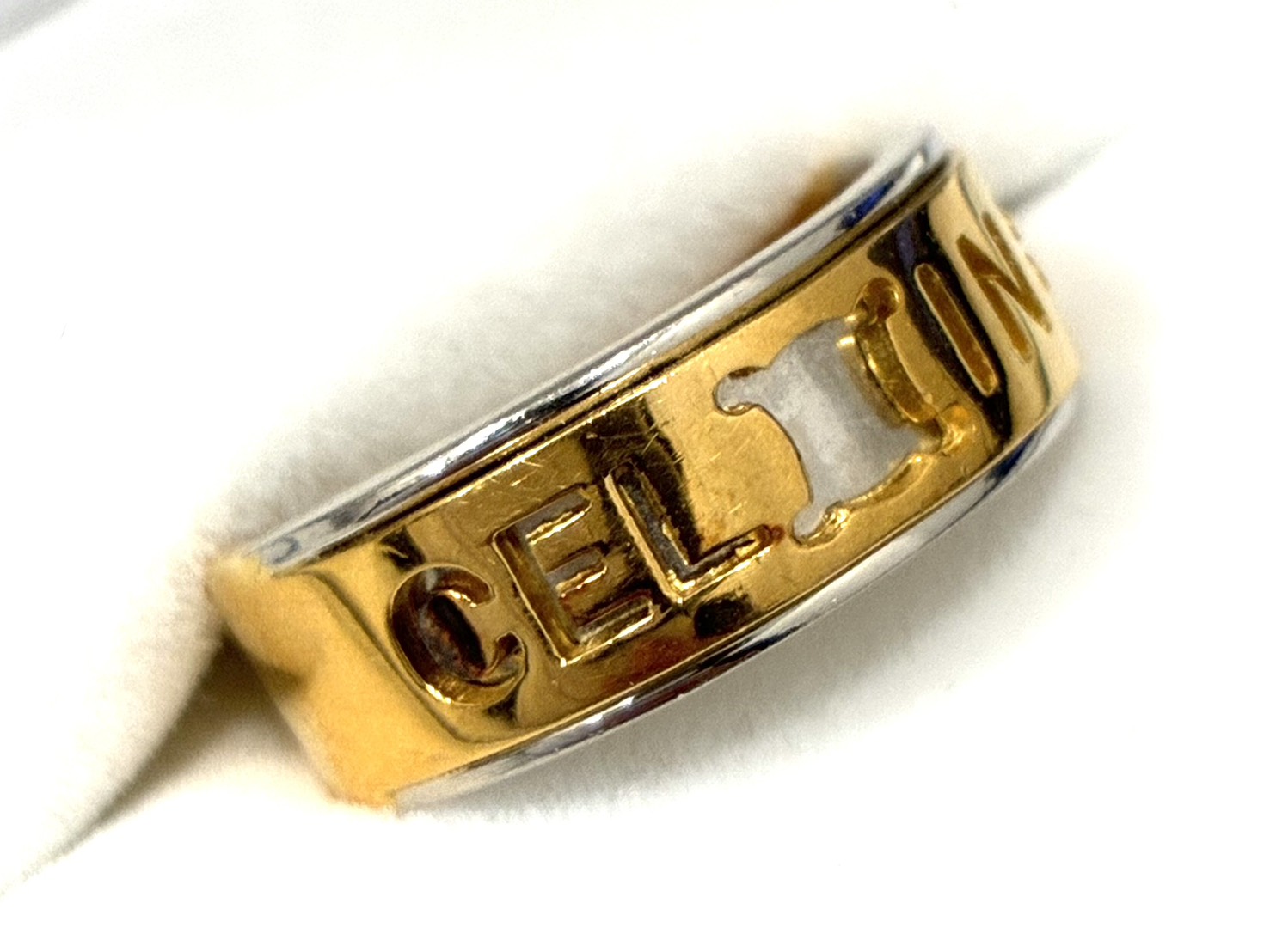 CELINE セリーヌ 750/Pt900 トリオンフ ロゴリング