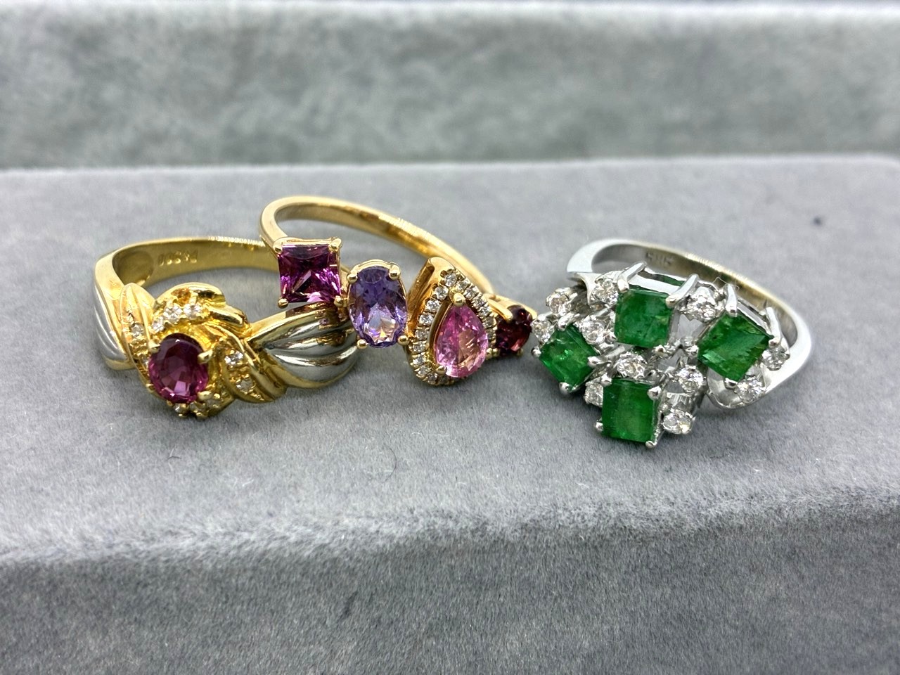 K18 色石　リング　