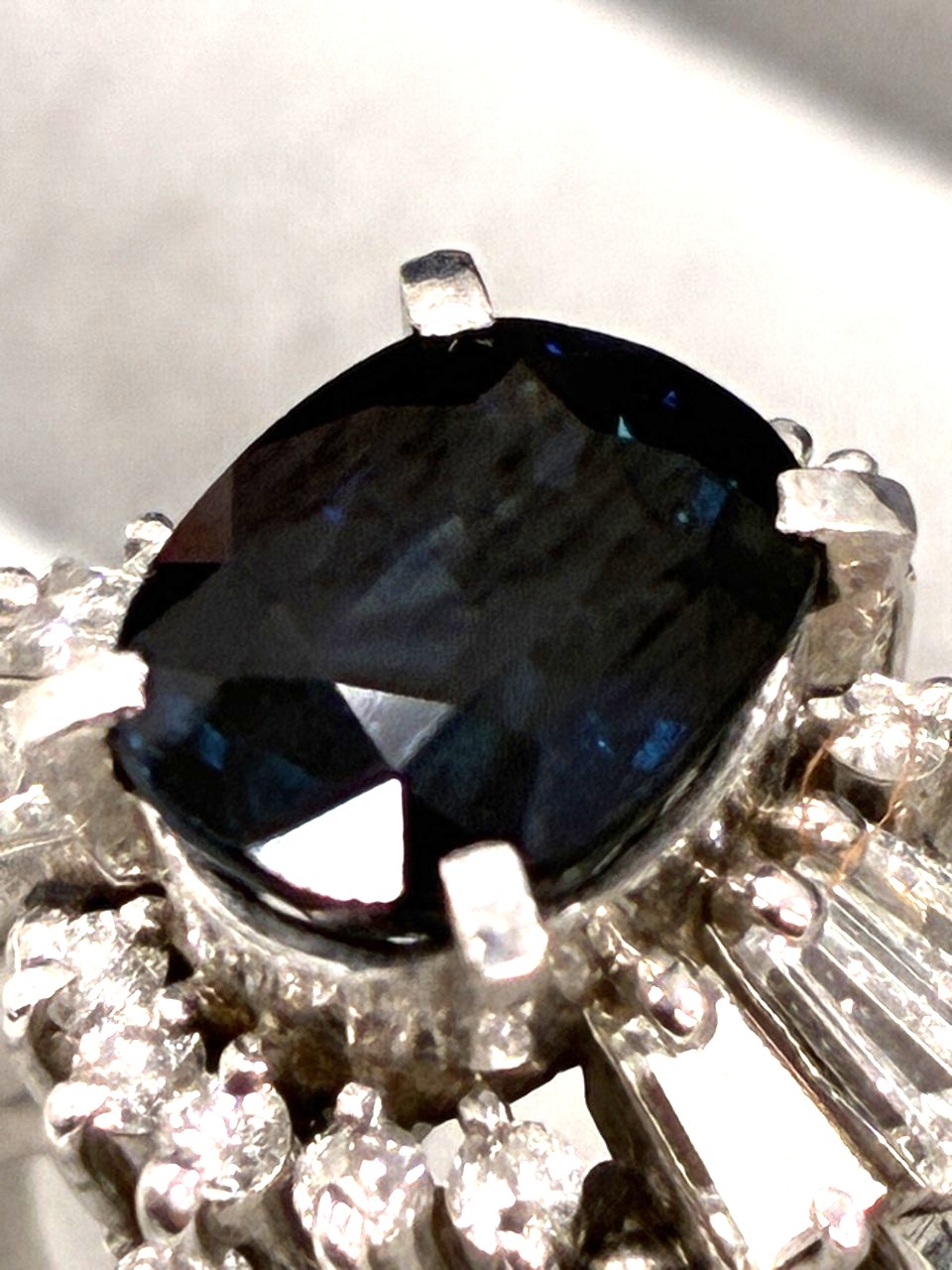 Pt900 サファイヤ/1.95ct ダイヤモンド/0.51ct 指輪