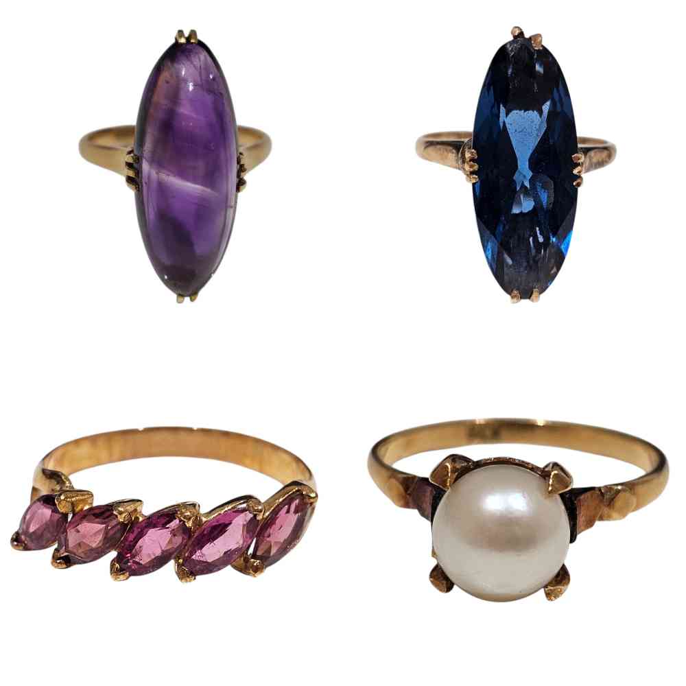 K18 色石付きリング