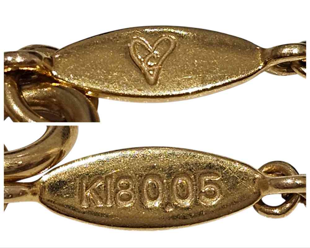 AHKAH K18 パヴェネックレス 刻印