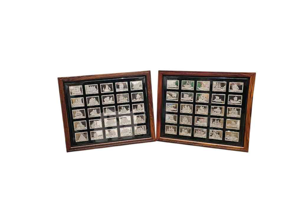 フランクリンミント 偉大なる歴史上の帆船 スターリングシルバーインゴット 50枚セット